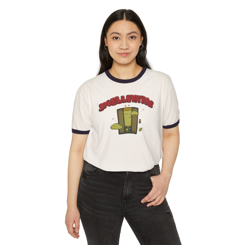 Ringer T-Shirt - "Smellvibes" Magical Smellevator Graphic Tee