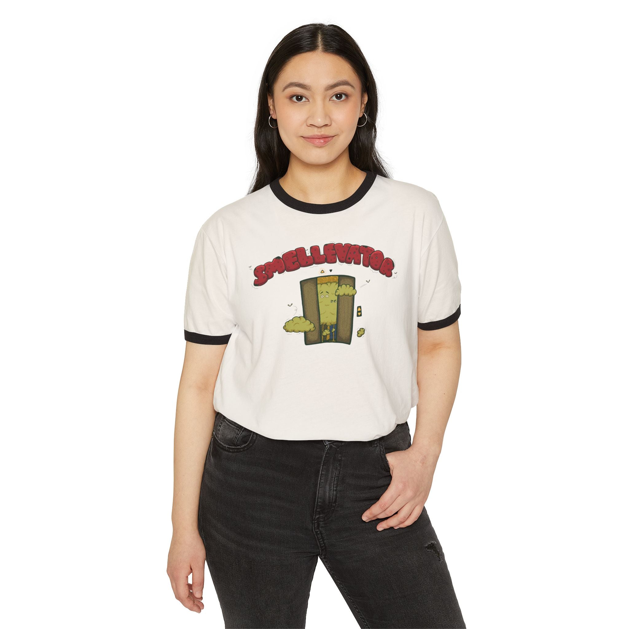 Ringer T-Shirt - "Smellvibes" Magical Smellevator Graphic Tee