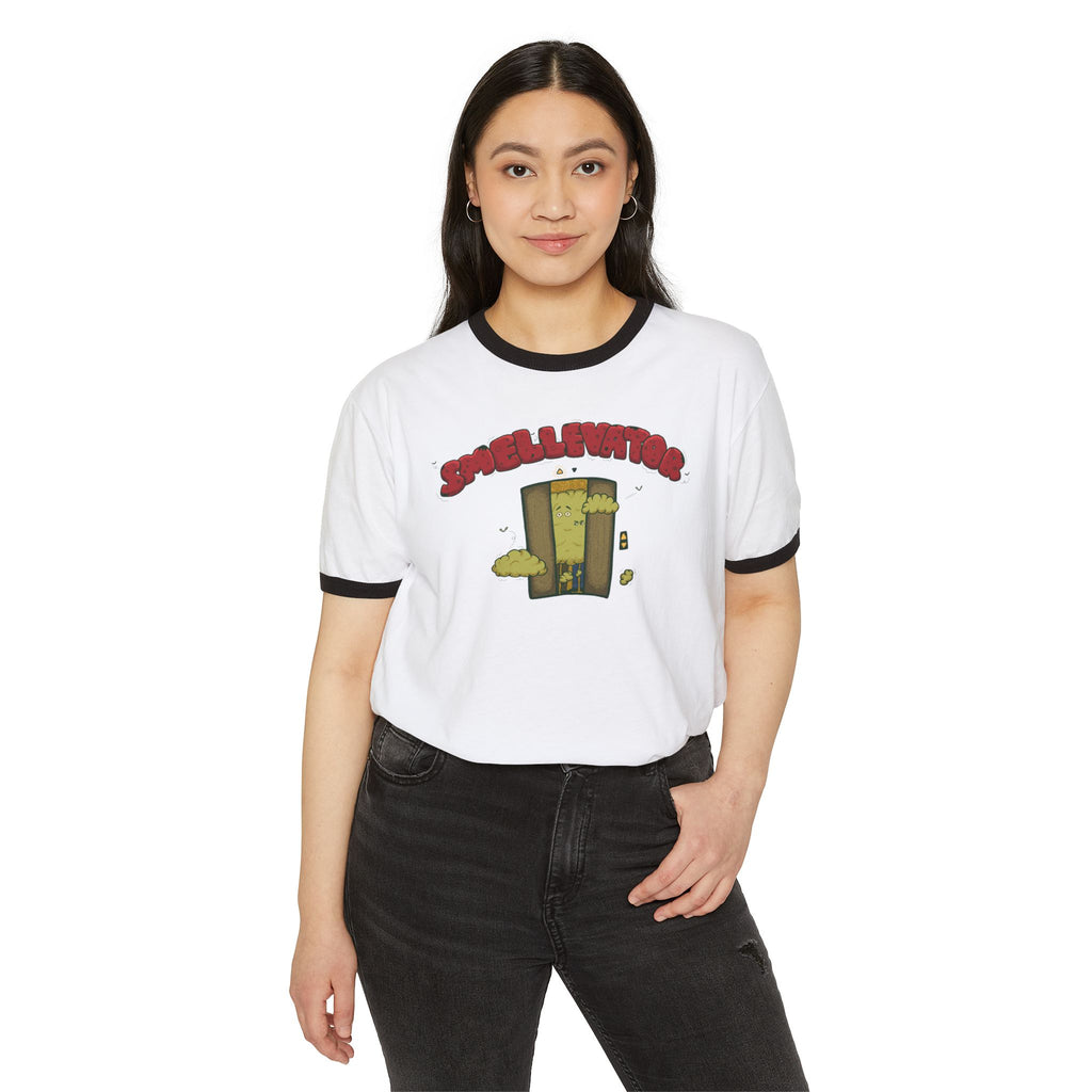 Ringer T-Shirt - "Smellvibes" Magical Smellevator Graphic Tee