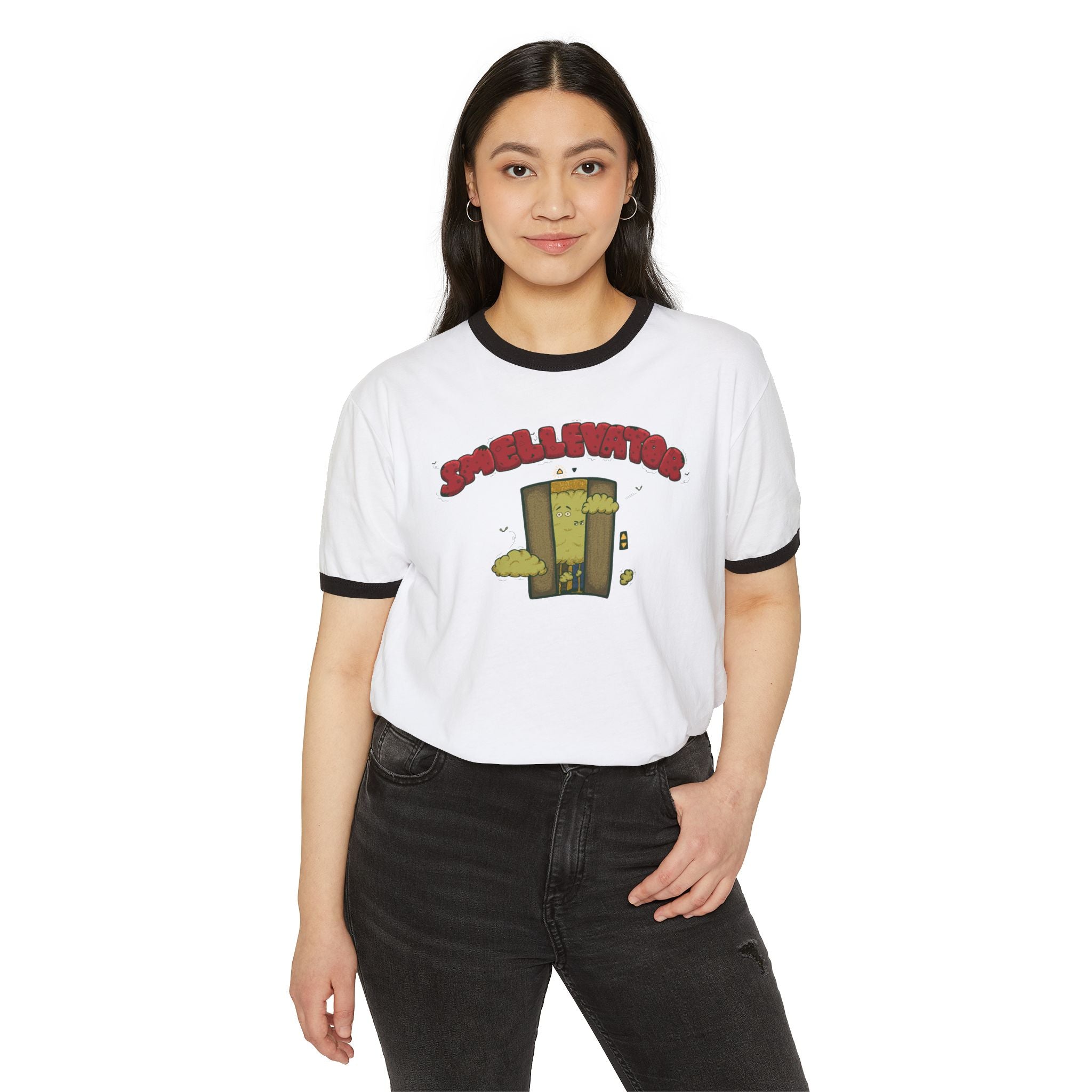 Ringer T-Shirt - "Smellvibes" Magical Smellevator Graphic Tee